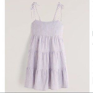 Tie-Strap Tiered Mini Dress